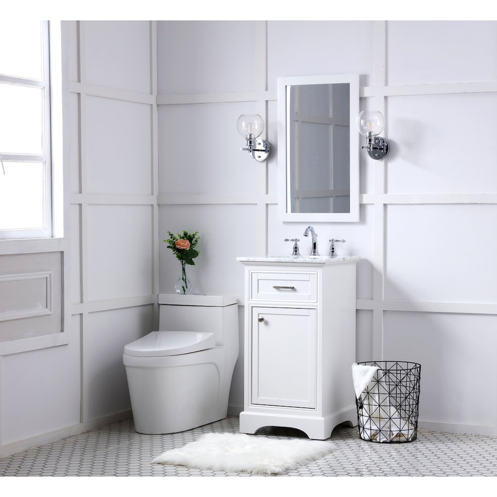 19 in. Single Bathroom Vanity set in white