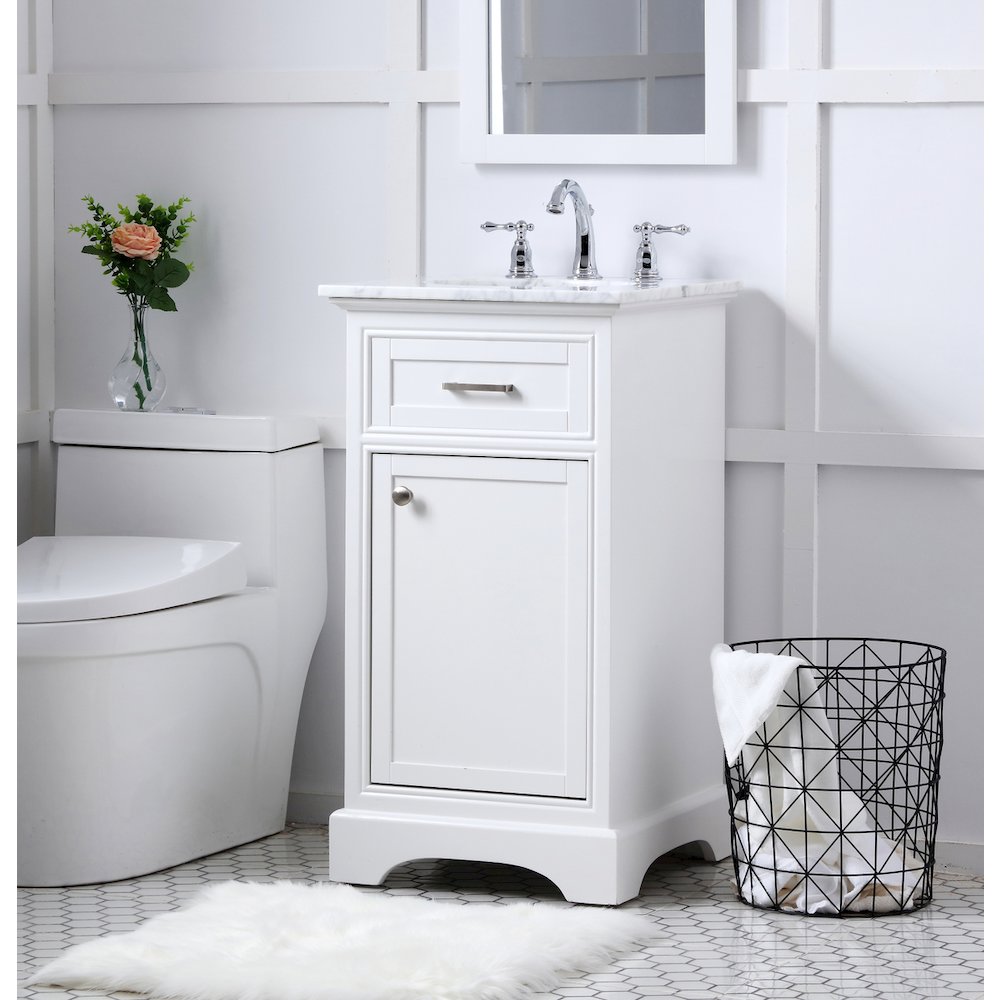 19 in. Single Bathroom Vanity set in white