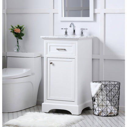 19 in. Single Bathroom Vanity set in white