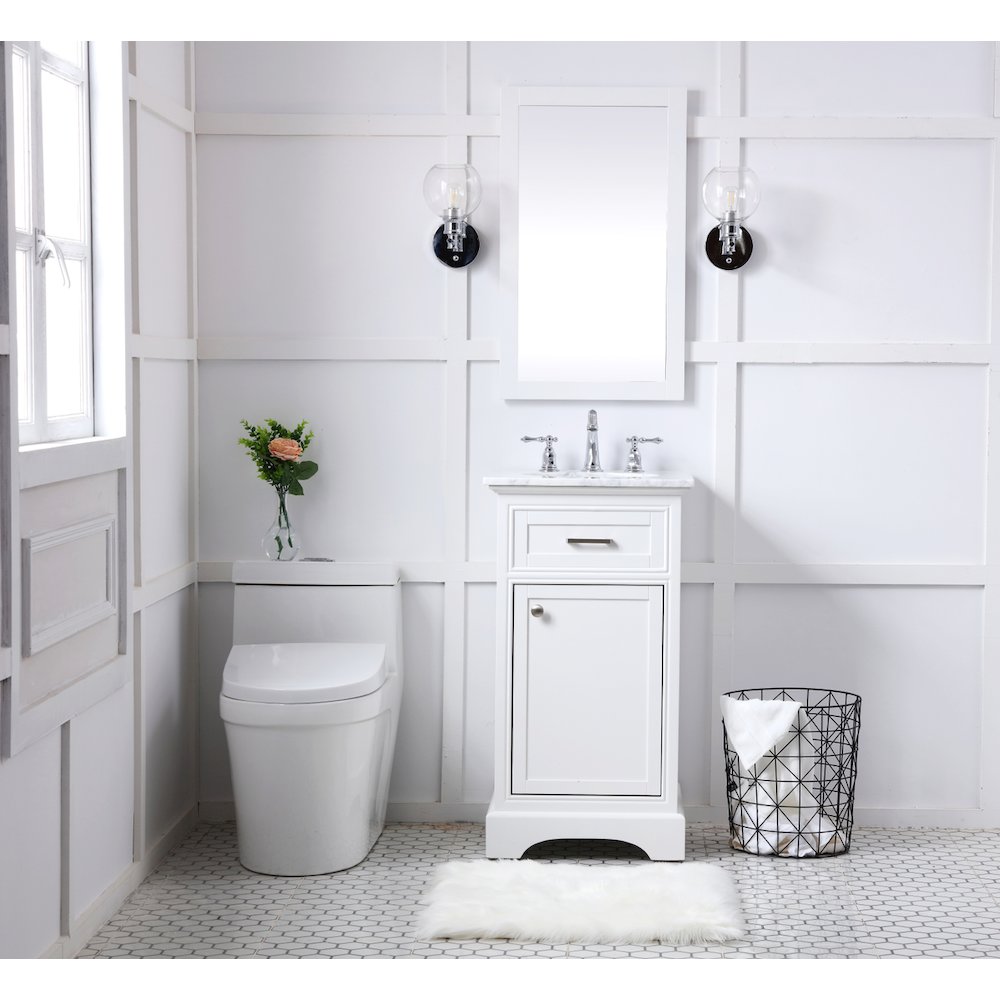 19 in. Single Bathroom Vanity set in white