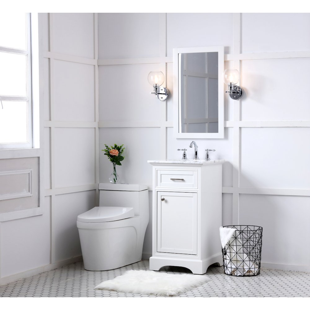 19 in. Single Bathroom Vanity set in white