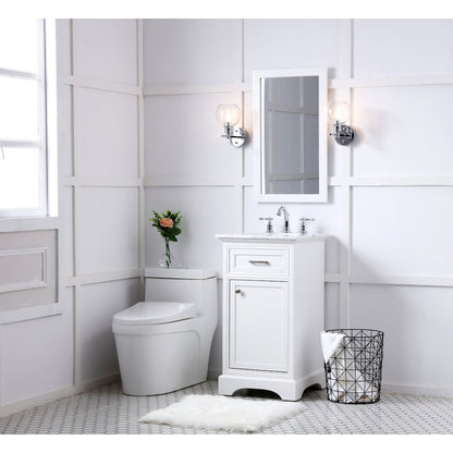 19 in. Single Bathroom Vanity set in white