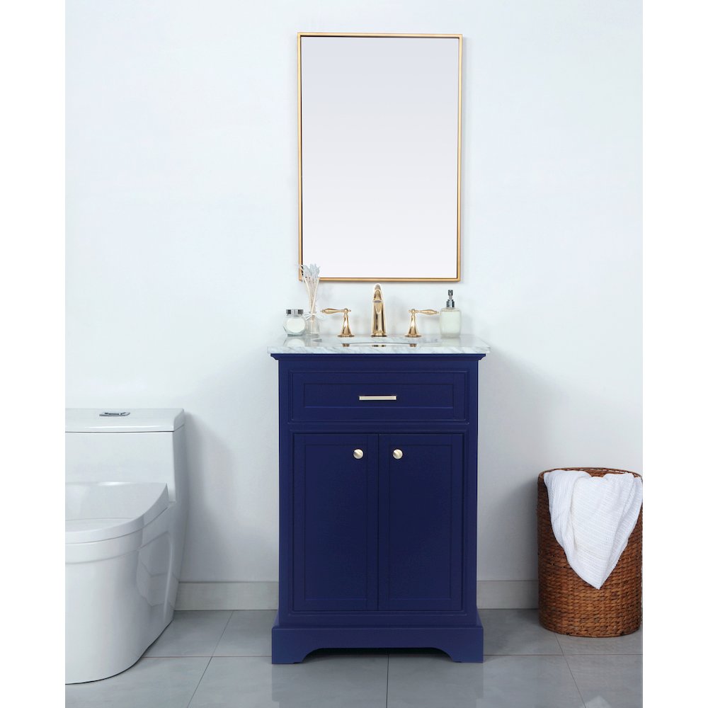 24 inch Single bathroom vanity in Blue