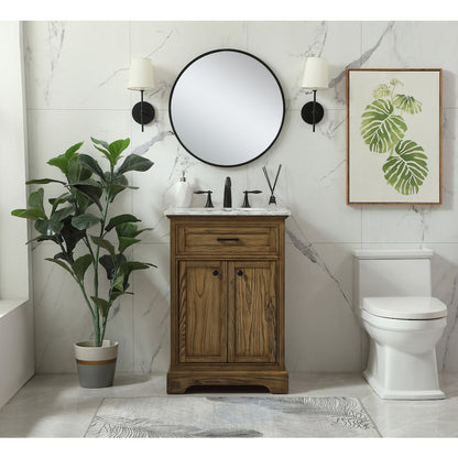 24 inch Single bathroom vanity in driftwood