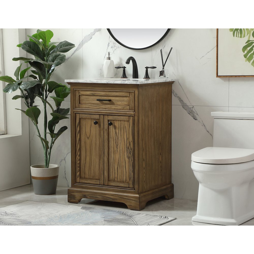 24 inch Single bathroom vanity in driftwood