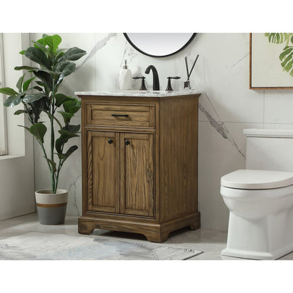 24 inch Single bathroom vanity in driftwood