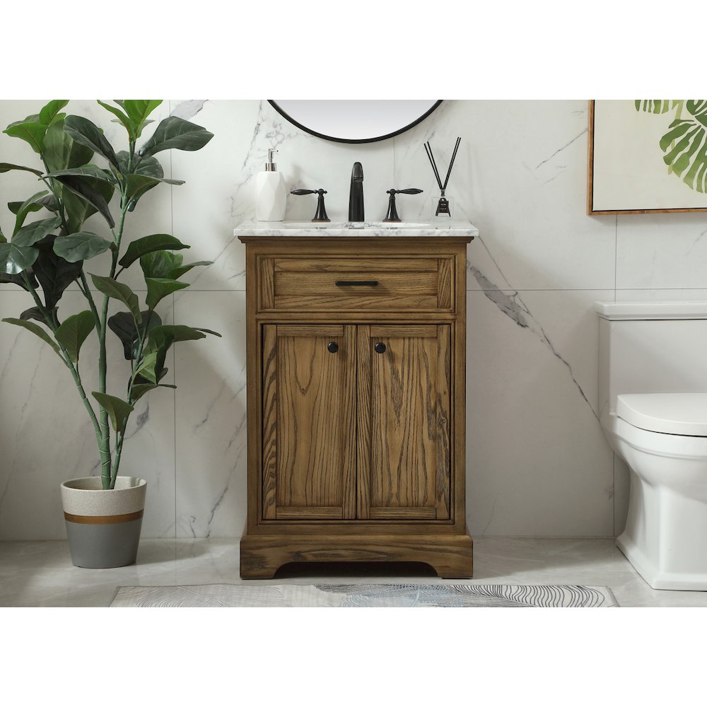 24 inch Single bathroom vanity in driftwood