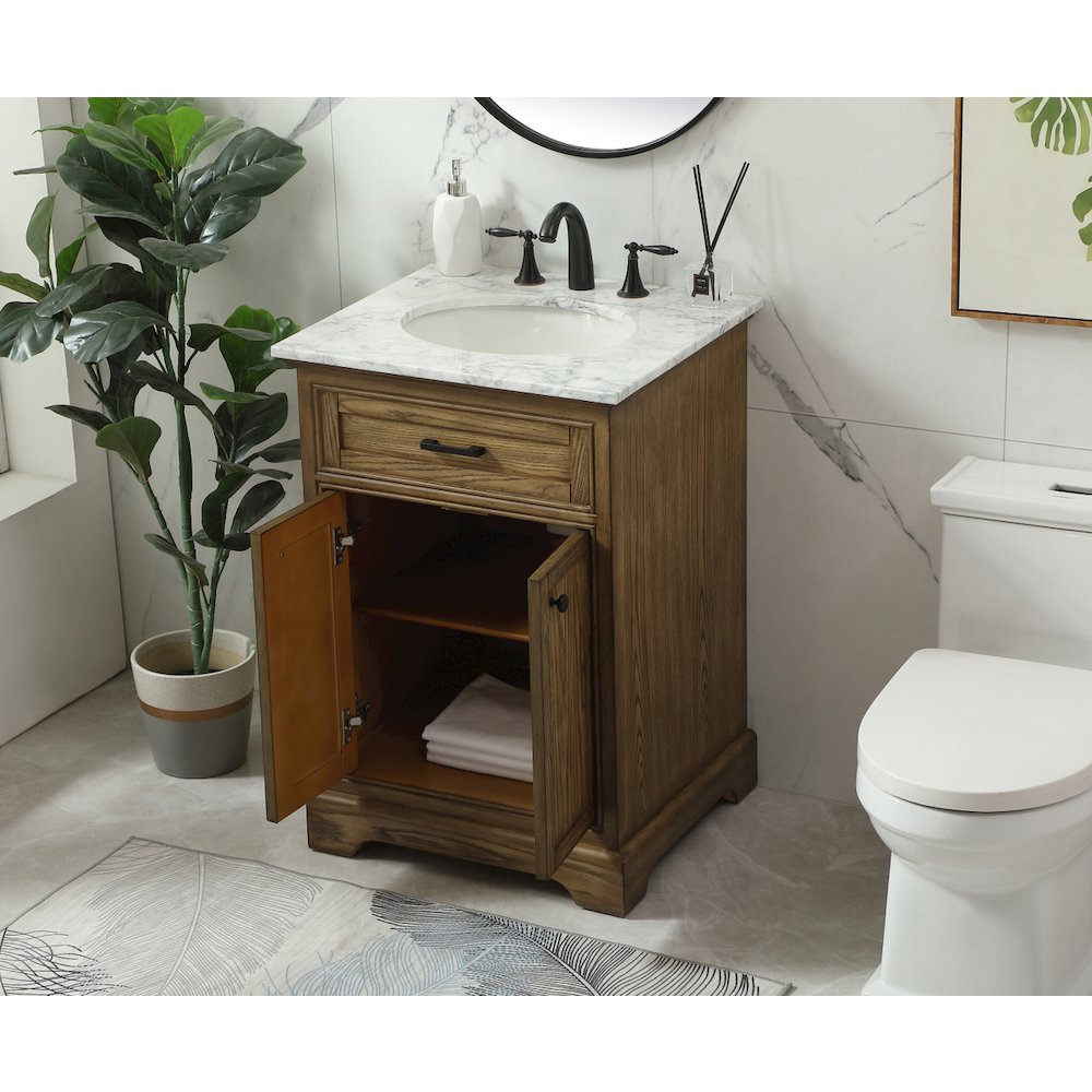 24 inch Single bathroom vanity in driftwood