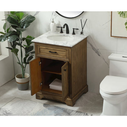 24 inch Single bathroom vanity in driftwood