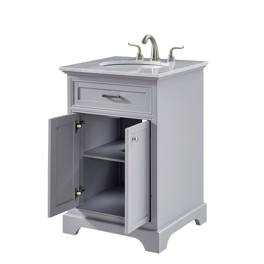 24 In. Single Bathroom Vanity Set In Light Grey