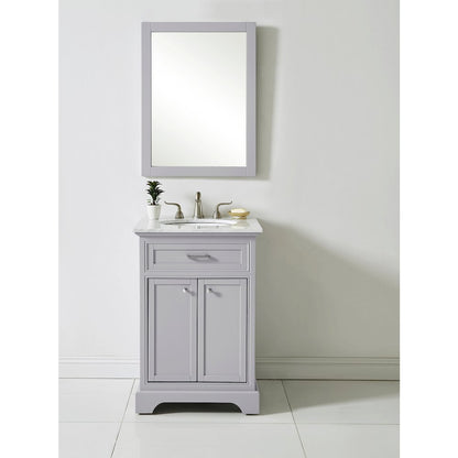 24 In. Single Bathroom Vanity Set In Light Grey