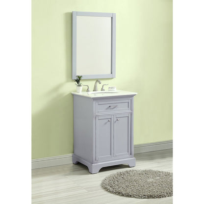 24 In. Single Bathroom Vanity Set In Light Grey