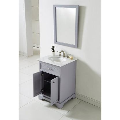 24 In. Single Bathroom Vanity Set In Light Grey