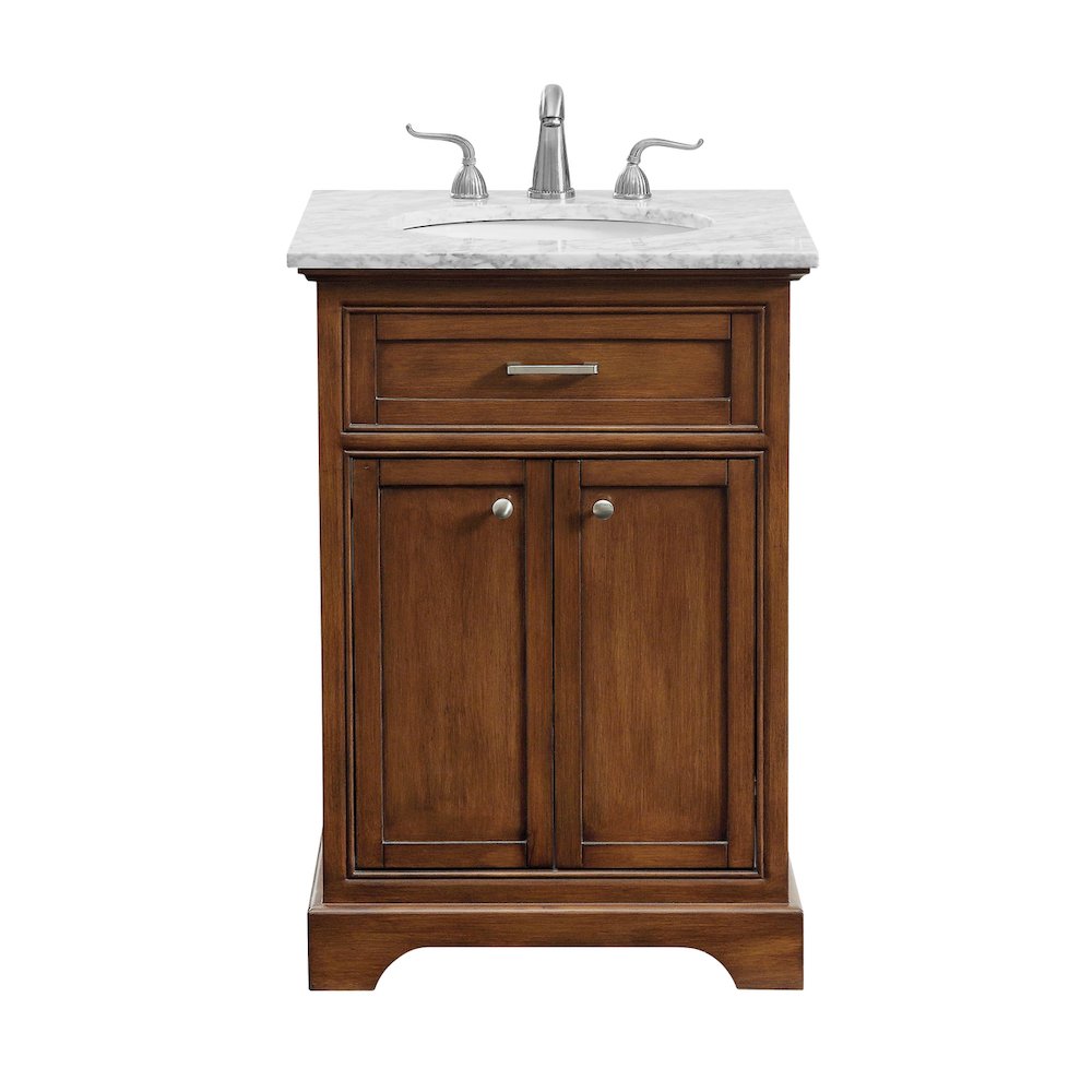 24 In. Single Bathroom Vanity Set In Teak