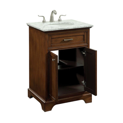 24 In. Single Bathroom Vanity Set In Teak