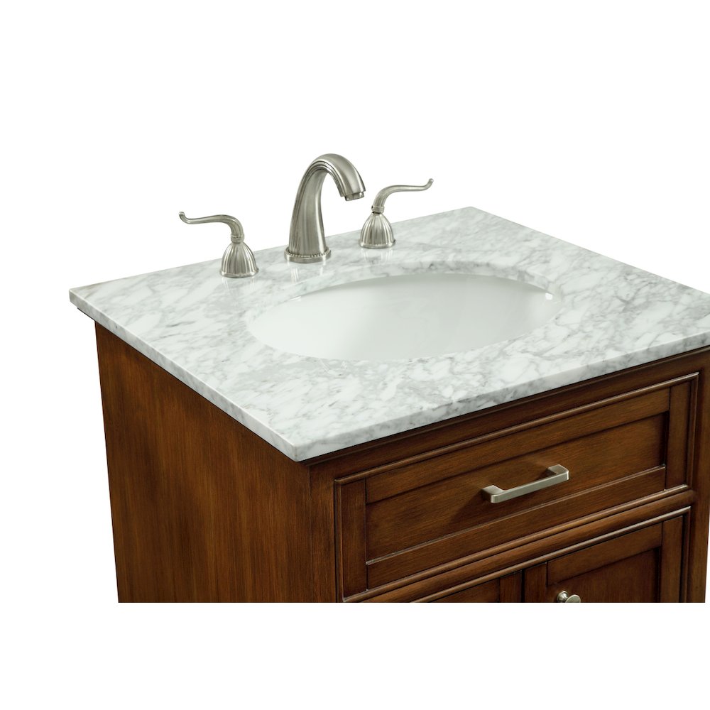 24 In. Single Bathroom Vanity Set In Teak