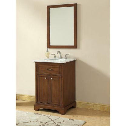 24 In. Single Bathroom Vanity Set In Teak