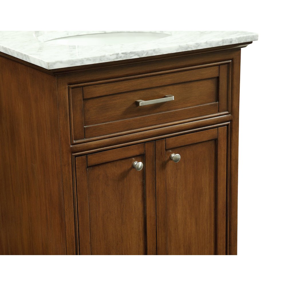 24 In. Single Bathroom Vanity Set In Teak
