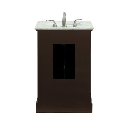 24 In. Single Bathroom Vanity Set In Teak