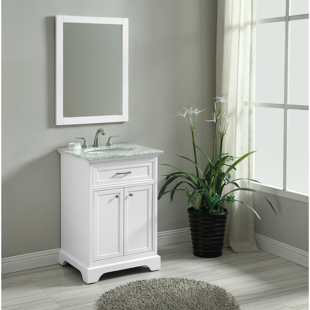 24 In. Single Bathroom Vanity Set In White