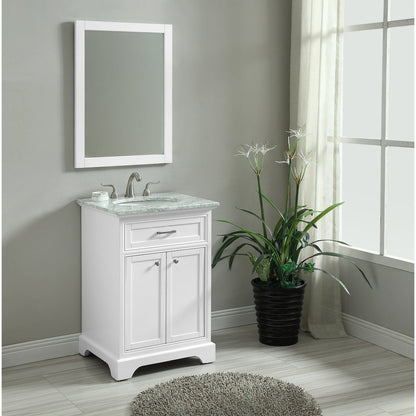 24 In. Single Bathroom Vanity Set In White