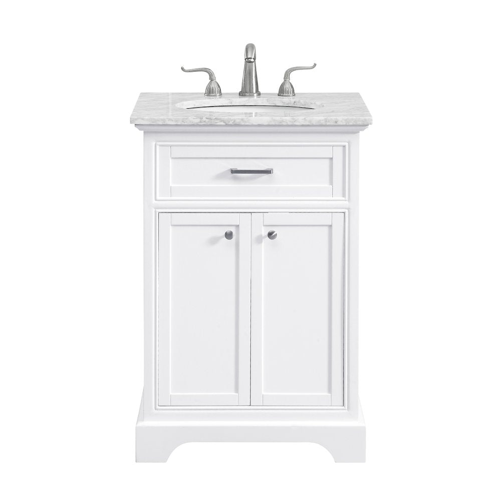 24 In. Single Bathroom Vanity Set In White