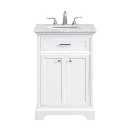 24 In. Single Bathroom Vanity Set In White