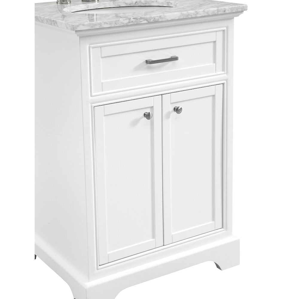 24 In. Single Bathroom Vanity Set In White