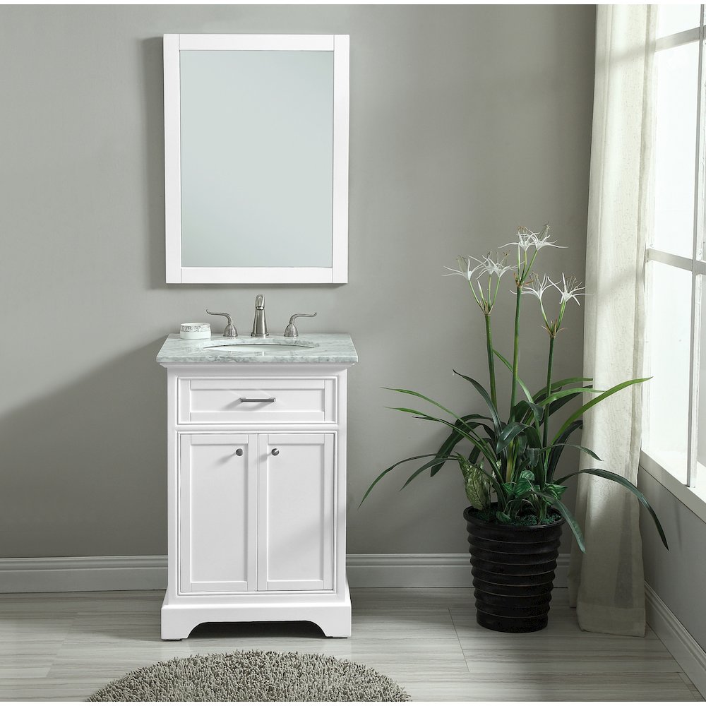 24 In. Single Bathroom Vanity Set In White