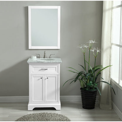 24 In. Single Bathroom Vanity Set In White