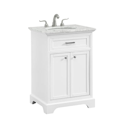 24 In. Single Bathroom Vanity Set In White
