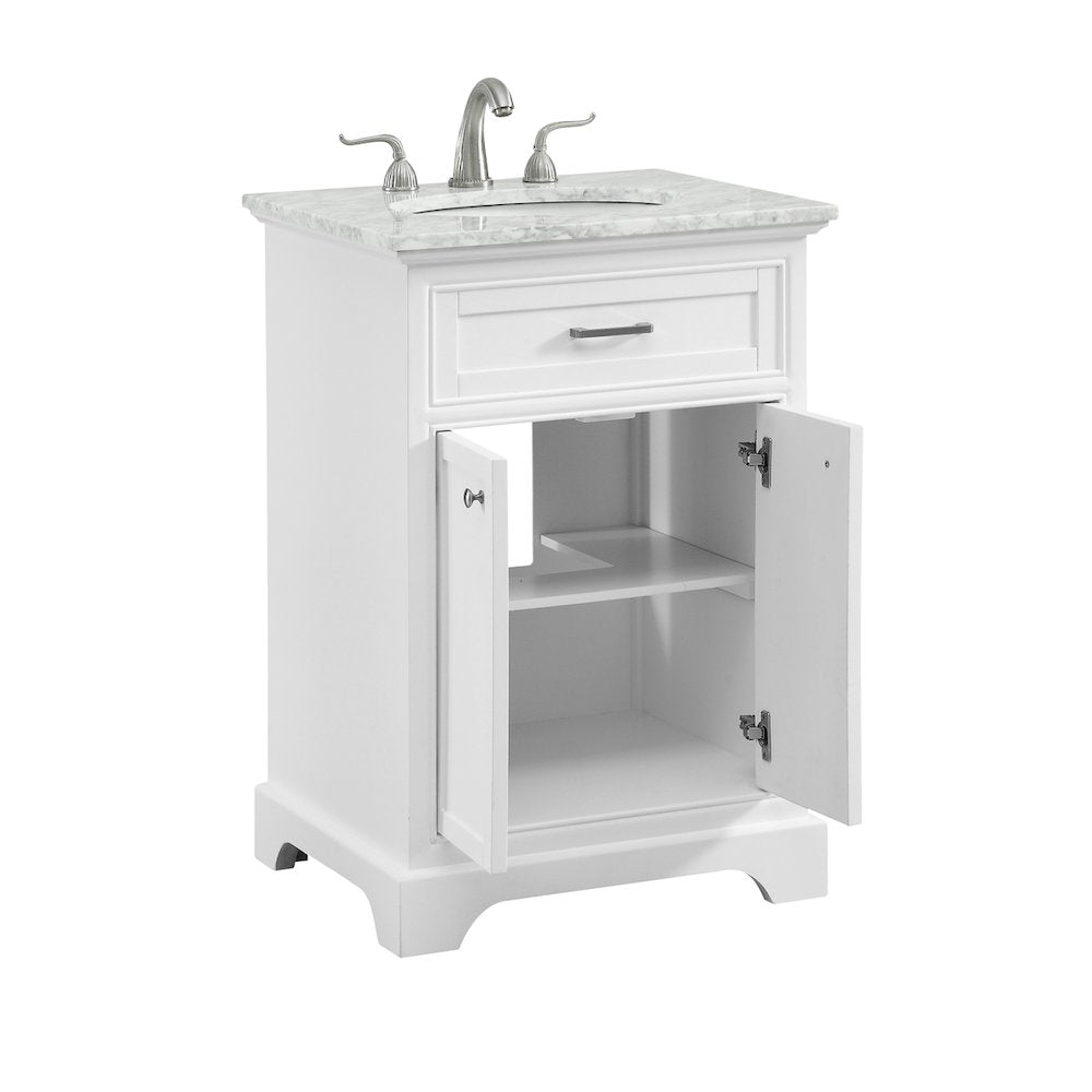 24 In. Single Bathroom Vanity Set In White