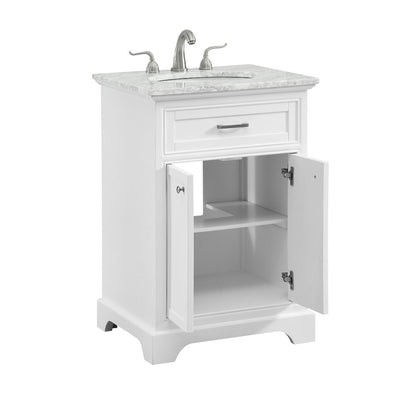 24 In. Single Bathroom Vanity Set In White