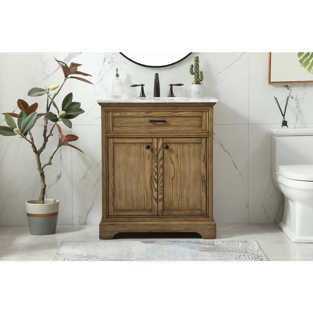 30 inch Single bathroom vanity in driftwood