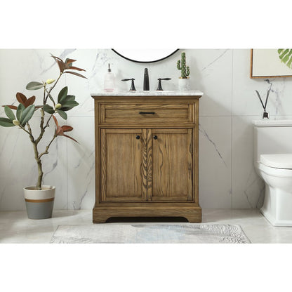 30 inch Single bathroom vanity in driftwood