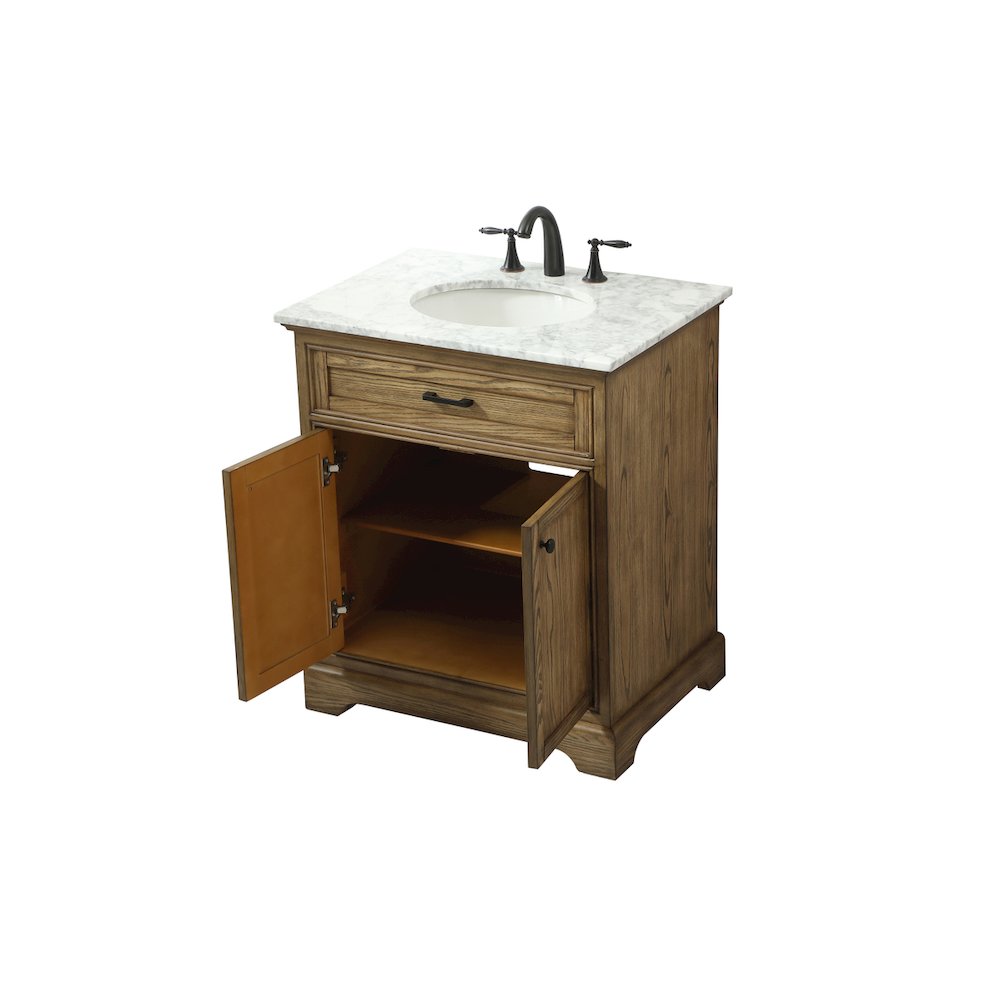 30 inch Single bathroom vanity in driftwood