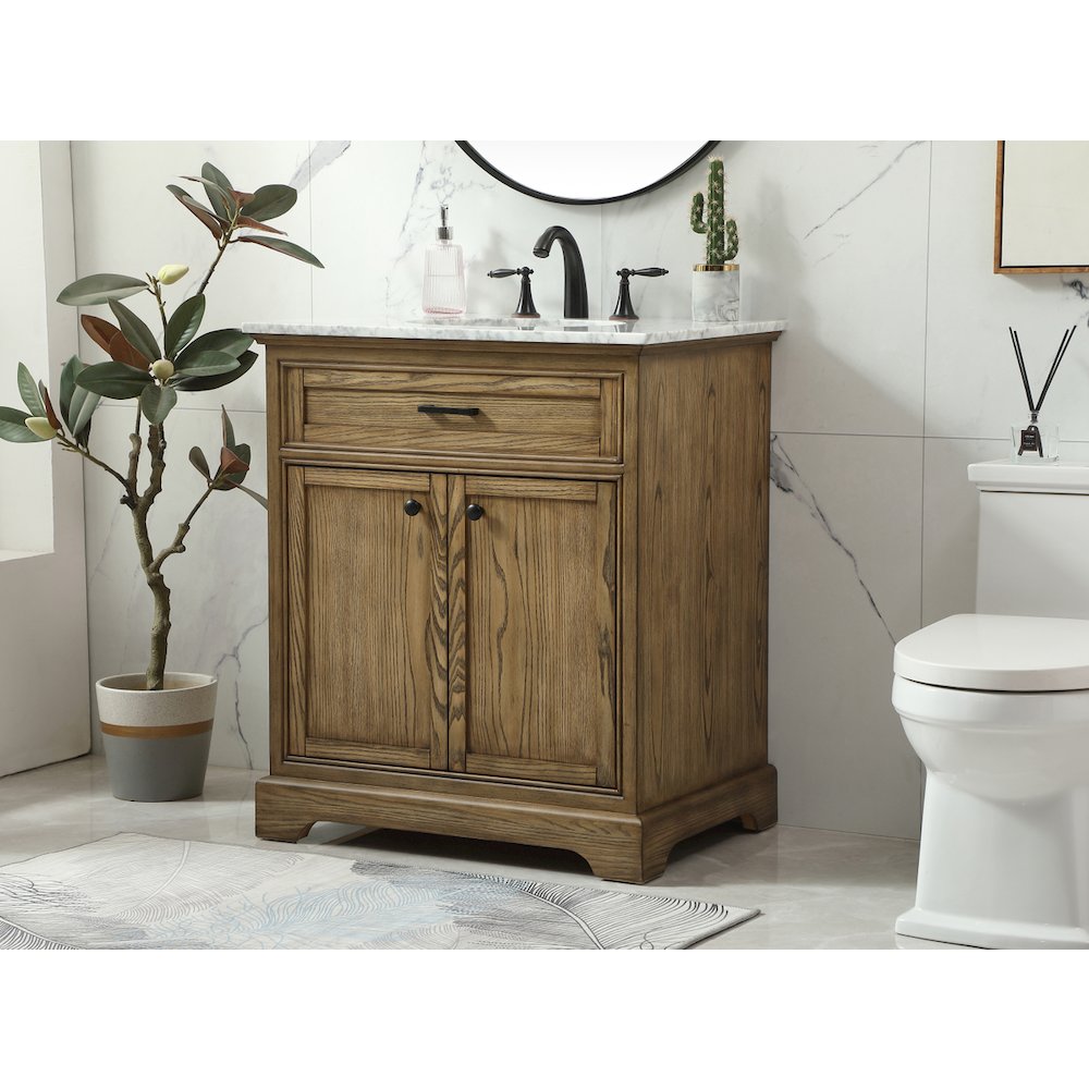 30 inch Single bathroom vanity in driftwood