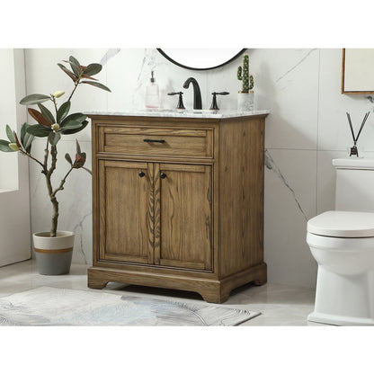 30 inch Single bathroom vanity in driftwood