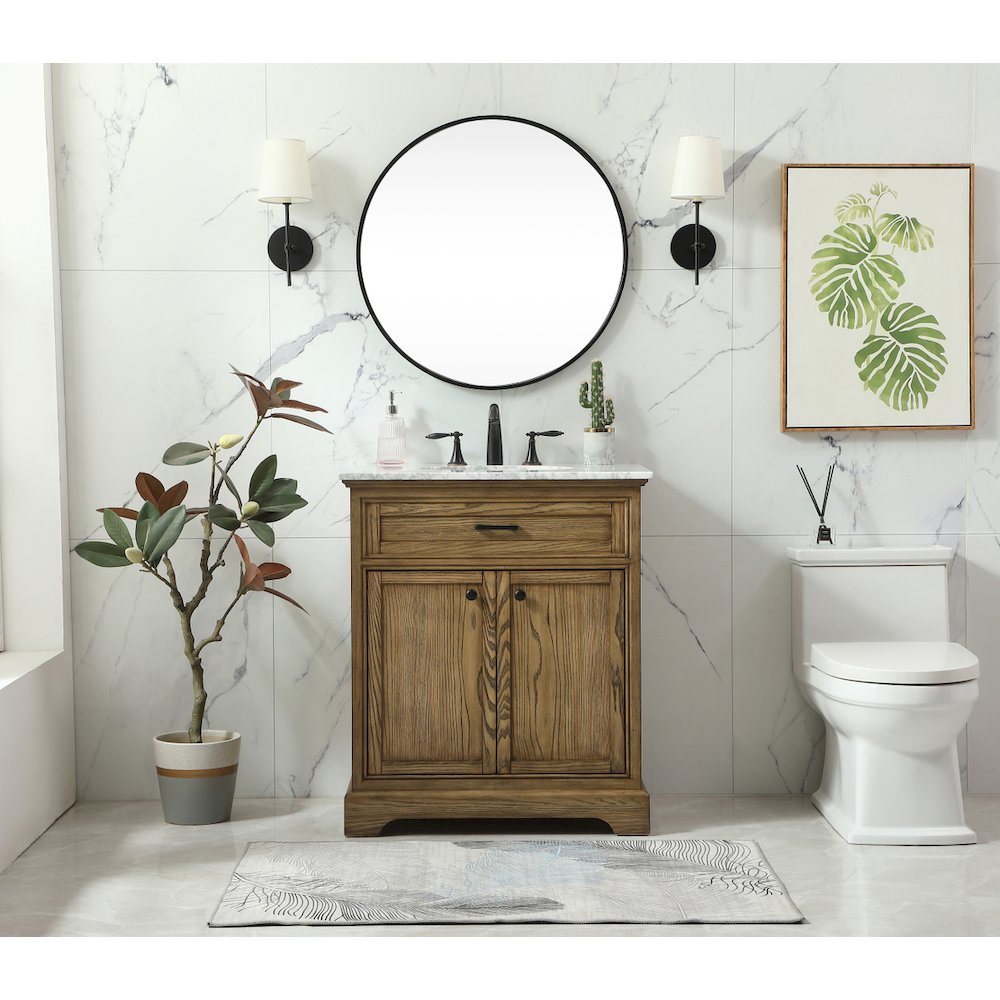 30 inch Single bathroom vanity in driftwood