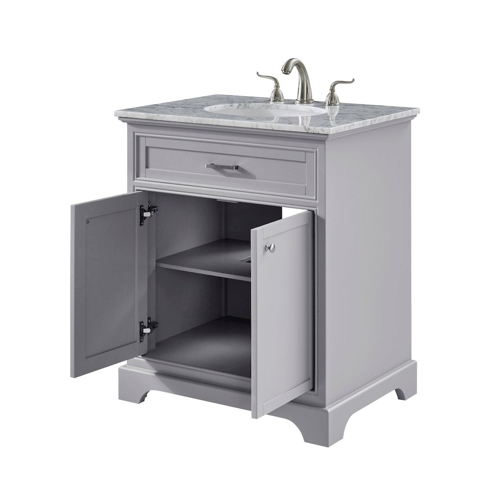 30 In. Single Bathroom Vanity Set In Light Grey