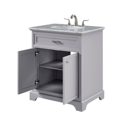 30 In. Single Bathroom Vanity Set In Light Grey