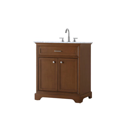 30 In. Single Bathroom Vanity Set In Teak