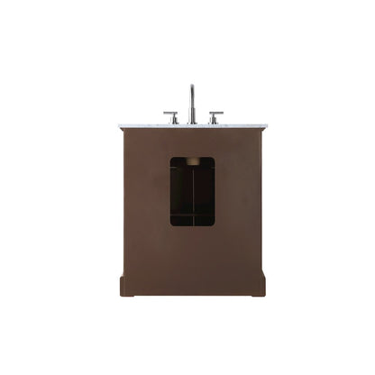 30 In. Single Bathroom Vanity Set In Teak