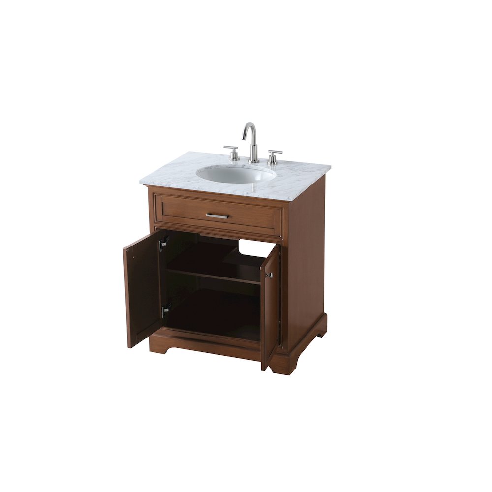 30 In. Single Bathroom Vanity Set In Teak