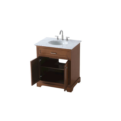 30 In. Single Bathroom Vanity Set In Teak