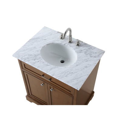 30 In. Single Bathroom Vanity Set In Teak