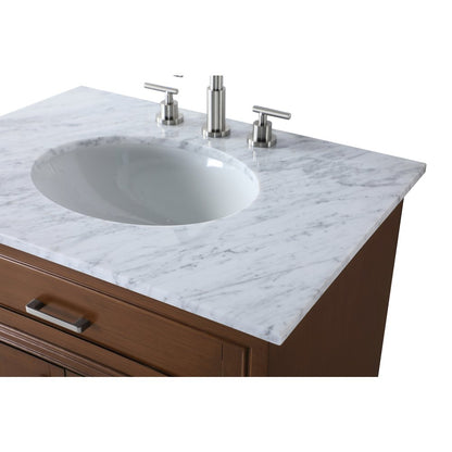 30 In. Single Bathroom Vanity Set In Teak