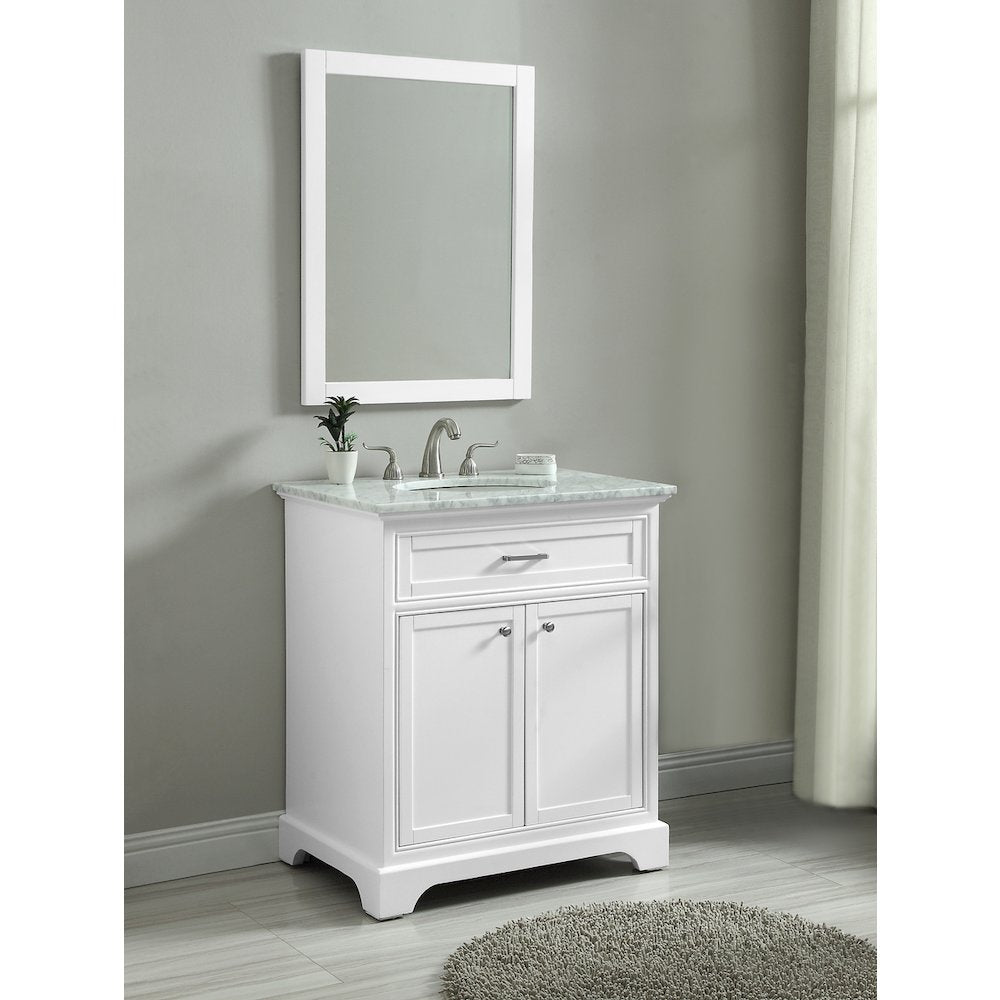 30 In. Single Bathroom Vanity Set In White