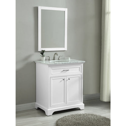 30 In. Single Bathroom Vanity Set In White