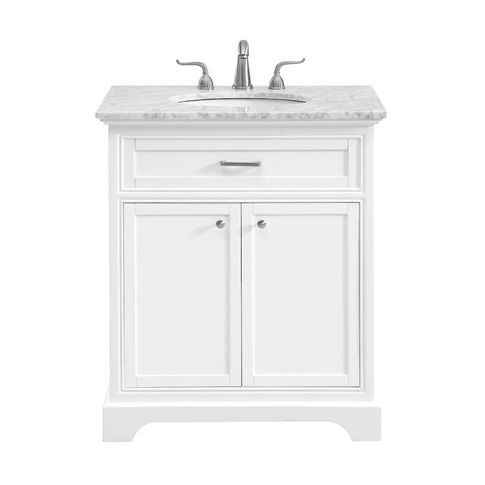 30 In. Single Bathroom Vanity Set In White